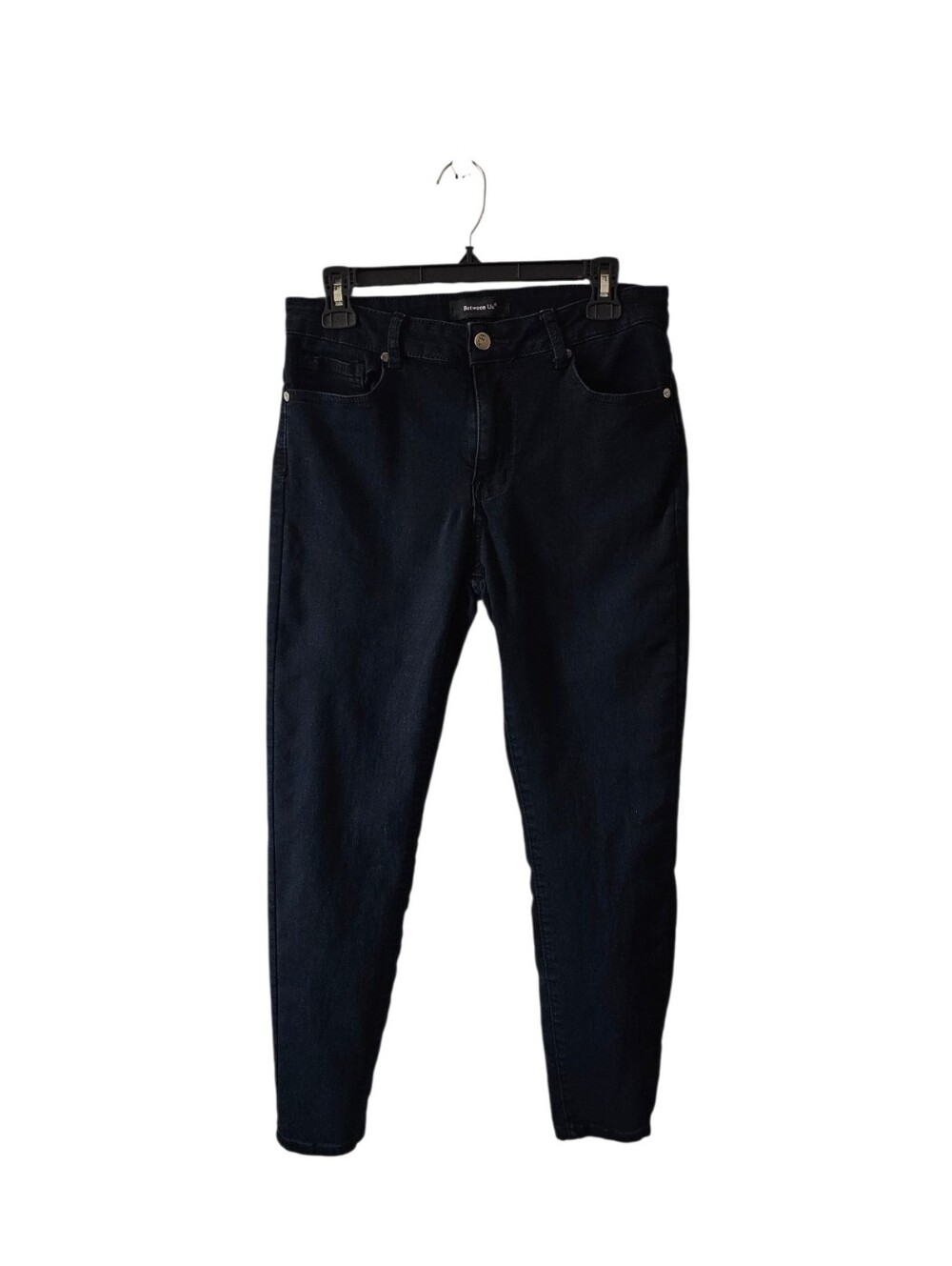 Between Us Womens Black Skinny Jeans Size 15 Stretch Mid High Rise Denim